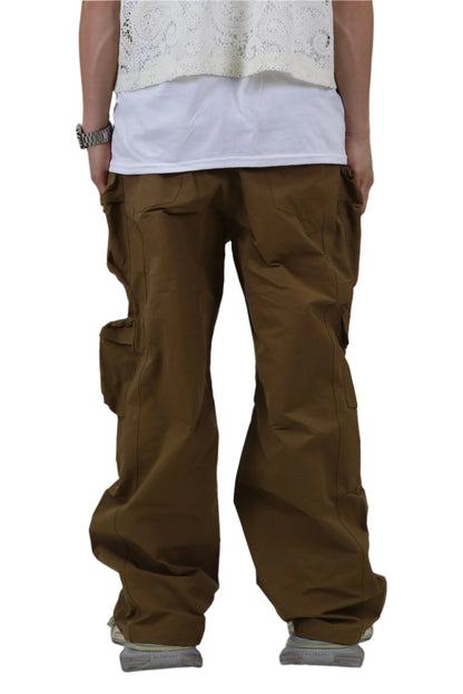 Fine Twill Nylon Baggy Fit Cargo Pants