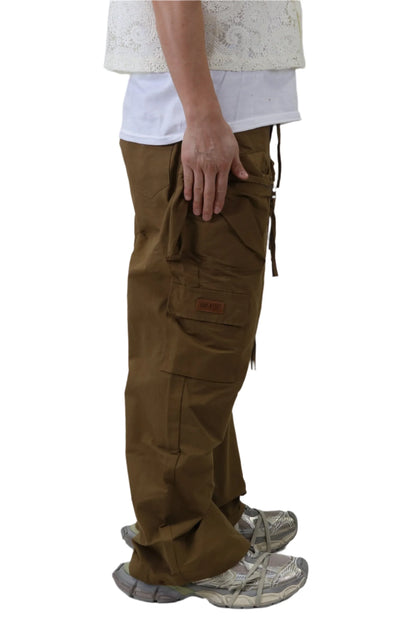 Fine Twill Nylon Baggy Fit Cargo Pants