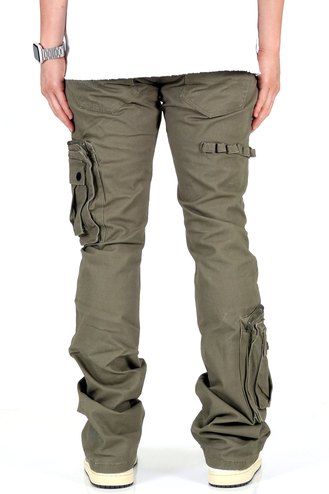Rapto Twill Cargo Stacked Pants | Olive