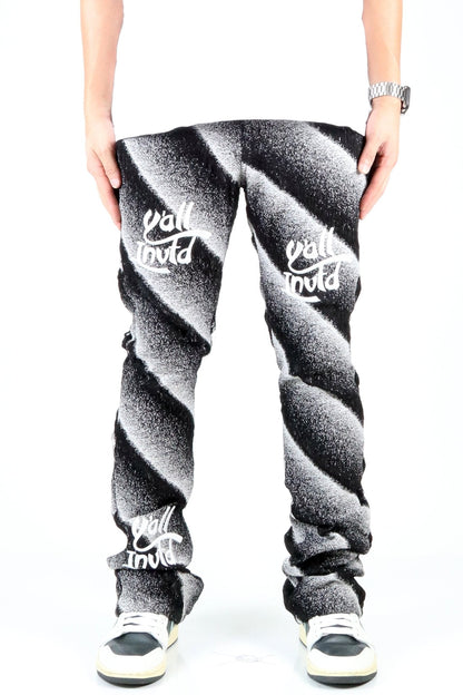 Jade Stripe Jacquard Skinny Stacked Pants