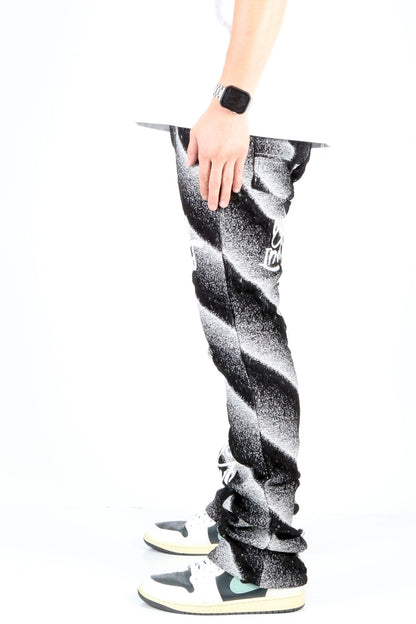 Jade Stripe Jacquard Skinny Stacked Pants