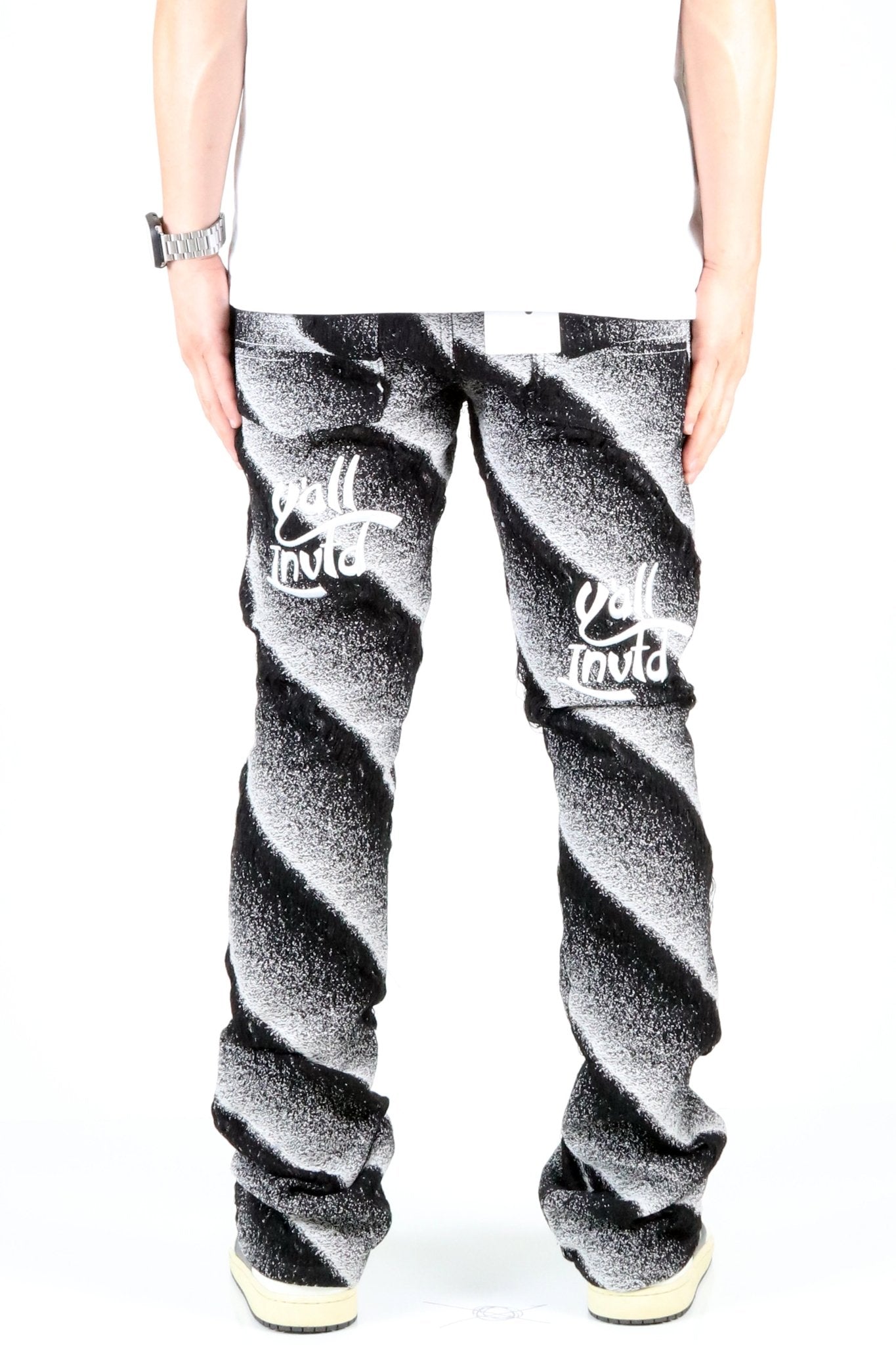 Jade Stripe Jacquard Skinny Stacked Pants