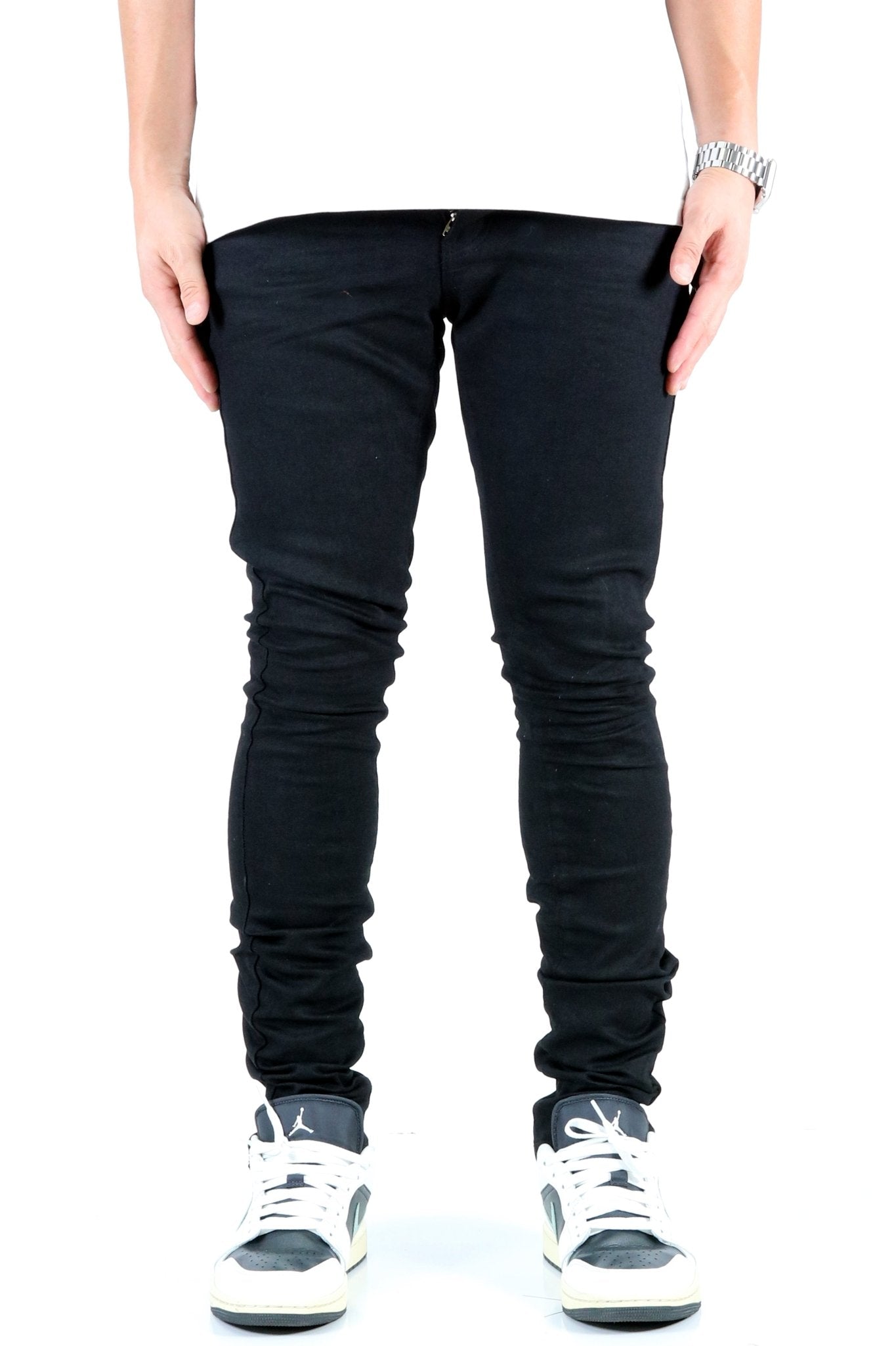 Premium Wax Coated Skinny Denim Pants