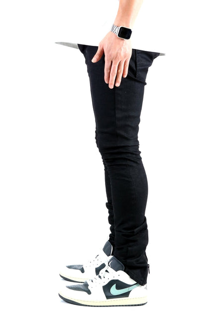 Premium Wax Coated Skinny Denim Pants