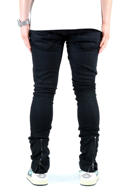 Premium Wax Coated Skinny Denim Pants