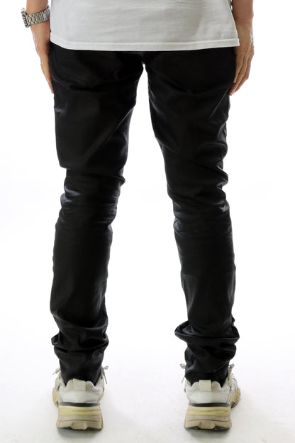 Premium Wax Coated Skinny Denim Pants