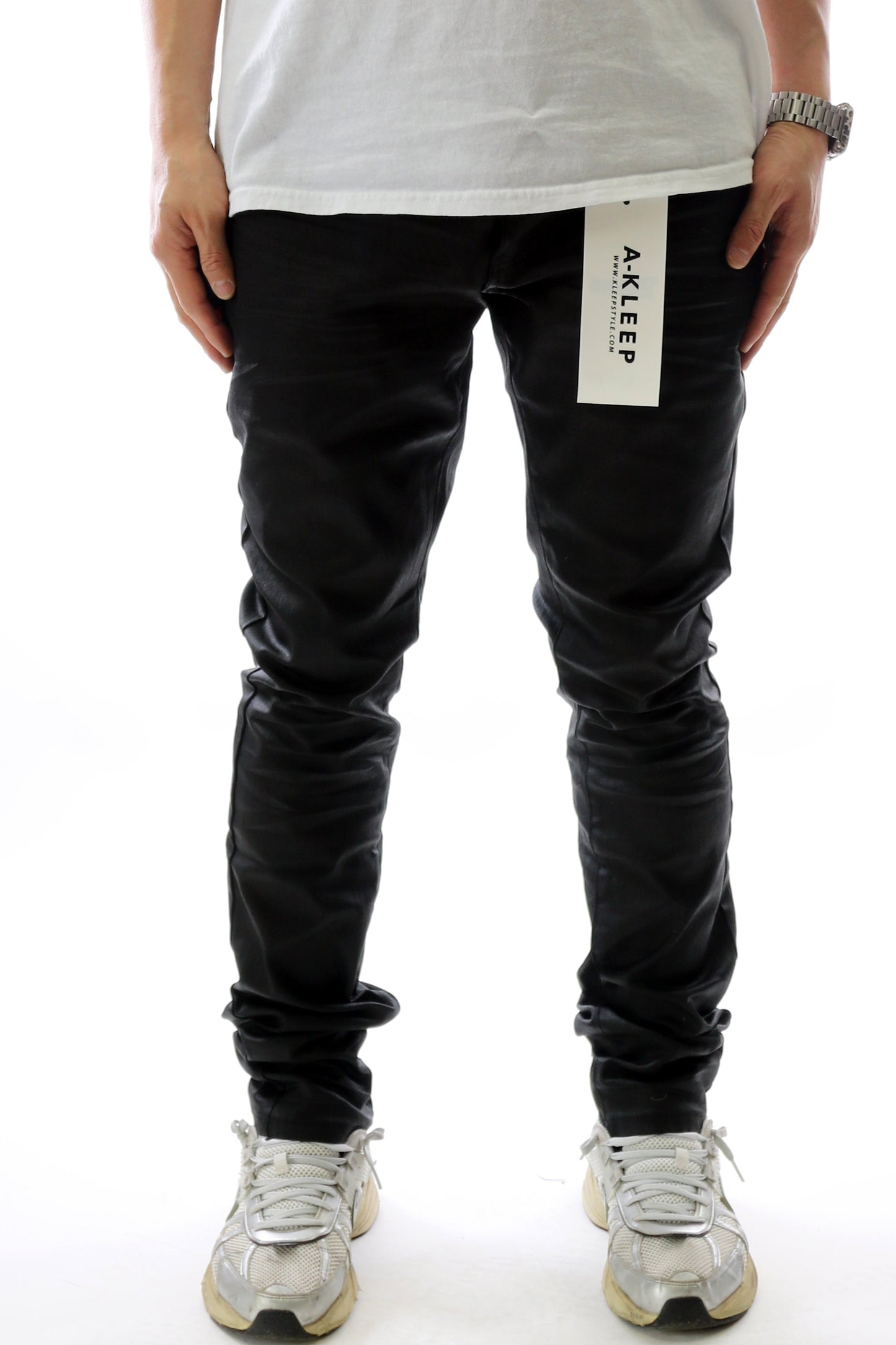 Premium Wax Coated Skinny Denim Pants