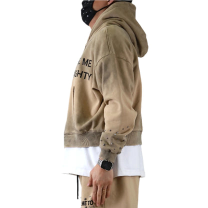 Erin French Terry Long Sleeve Crop Top Full Zip Hoodie