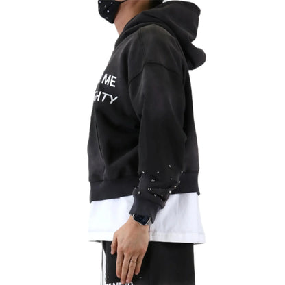 French Terry Long Sleeve Crop Top Full Zip Hoodie
