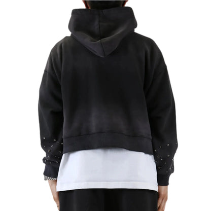 French Terry Long Sleeve Crop Top Full Zip Hoodie