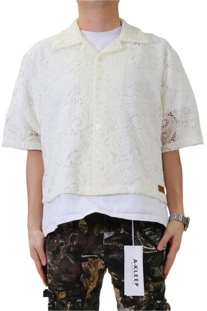 Deez Paisley Mesh Crop Top Short Sleeve BD Shirt