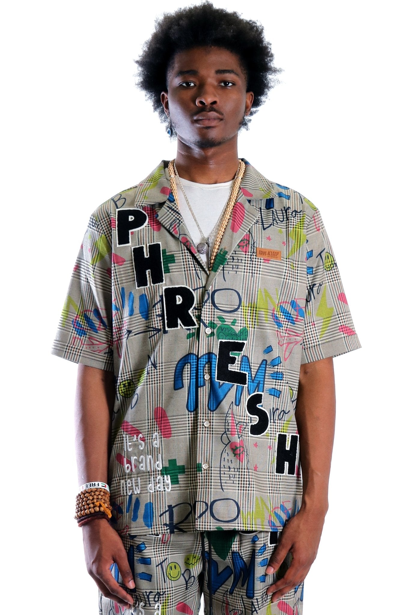 Rans L.T.K. SS Plaid Button Down Pop Art