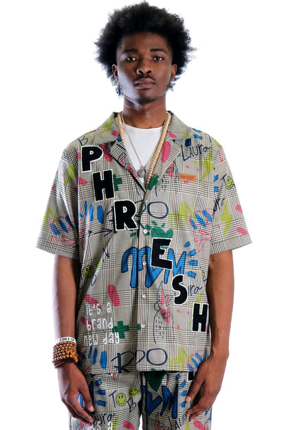 Rans L.T.K. SS Plaid Button Down Pop Art