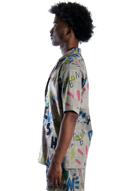 Rans L.T.K. SS Plaid Button Down Pop Art