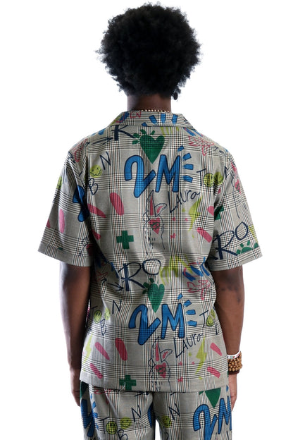 Rans L.T.K. SS Plaid Button Down Pop Art