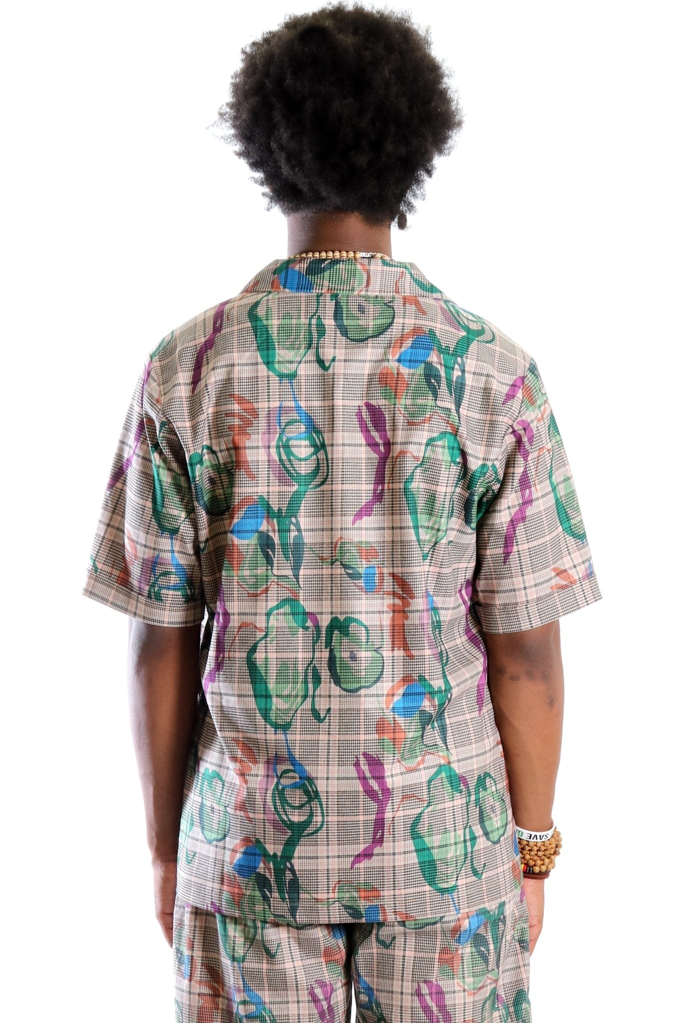 Willie L.T.K. Short Sleeve Plaid Button Down Pop Art