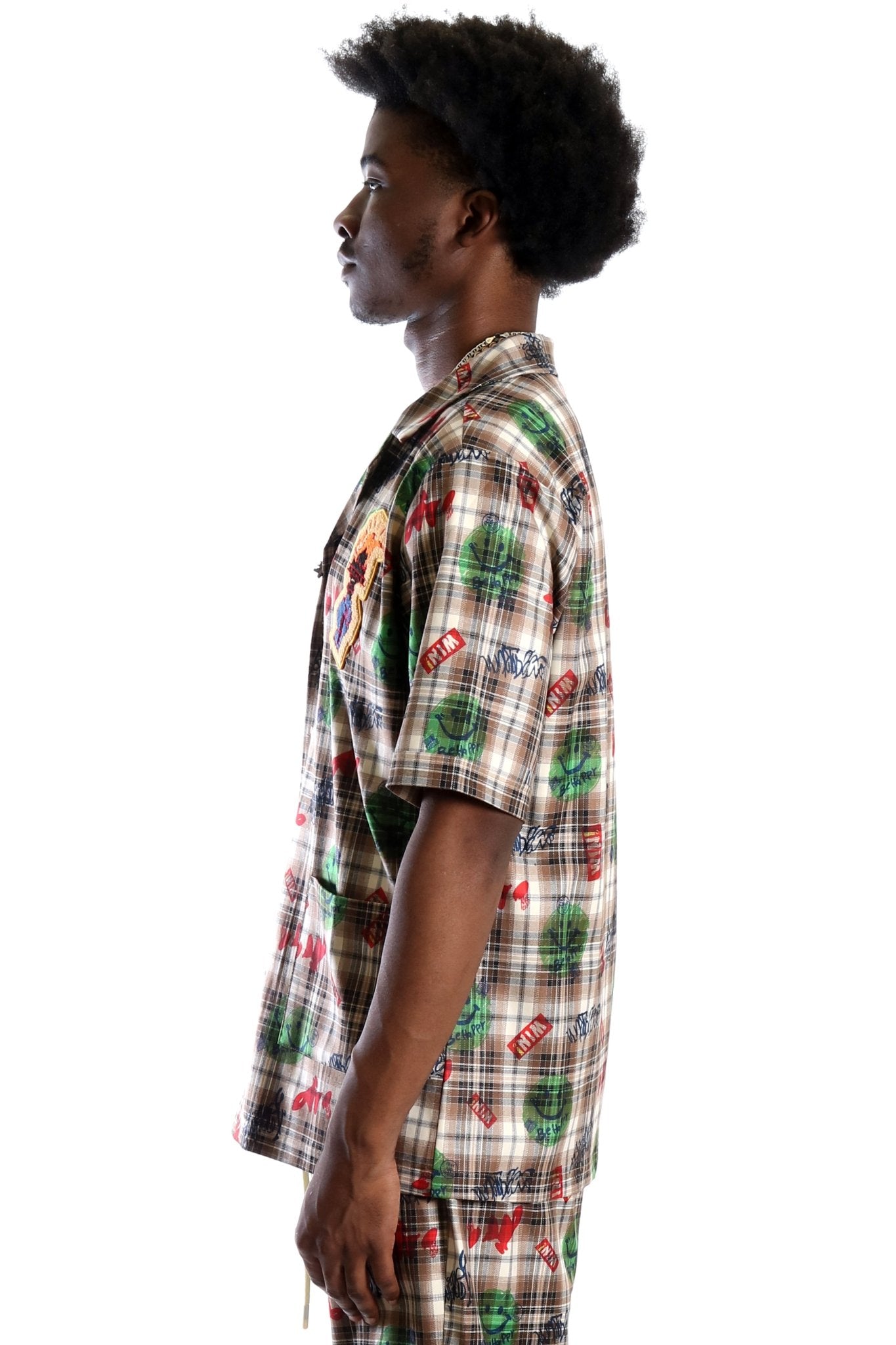 Monarch L.T.K. SS Plaid Button Down Pop Art
