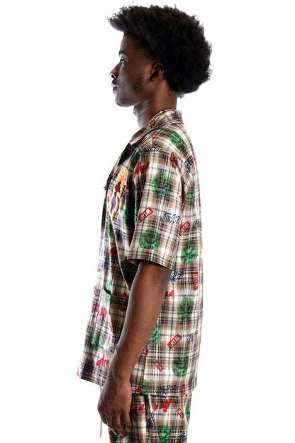 Monarch L.T.K. SS Plaid Button Down Pop Art