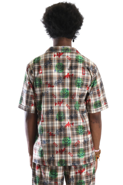 Monarch L.T.K. SS Plaid Button Down Pop Art