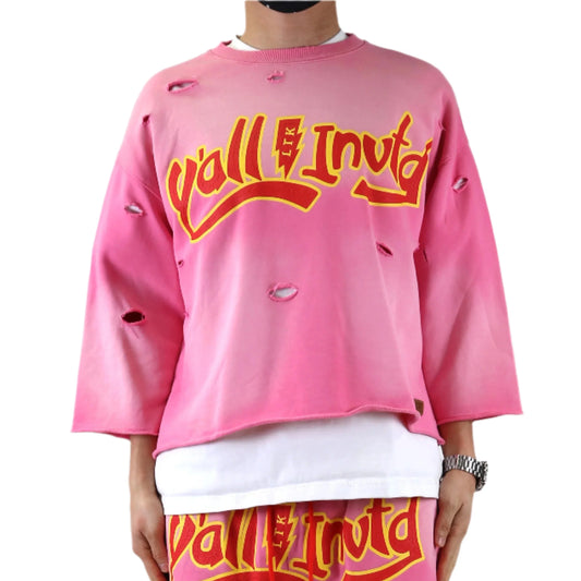 DARIUS S/N Jersey 3/4 Sleeve Crop Top Tee