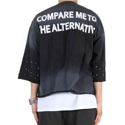 GLENN S/N Jersey 3/4 Sleeve Crop top Tee