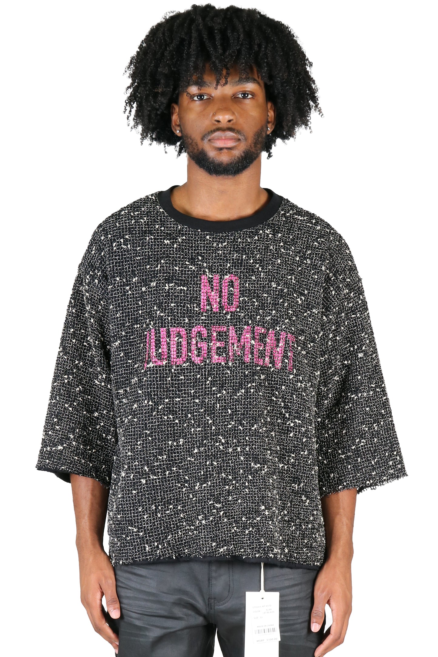 S/N Jersey 3/4 Sleeve Crop Top Tee