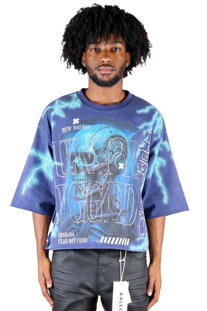 S/N Jersey 3/4 Sleeve Crop Top Tee