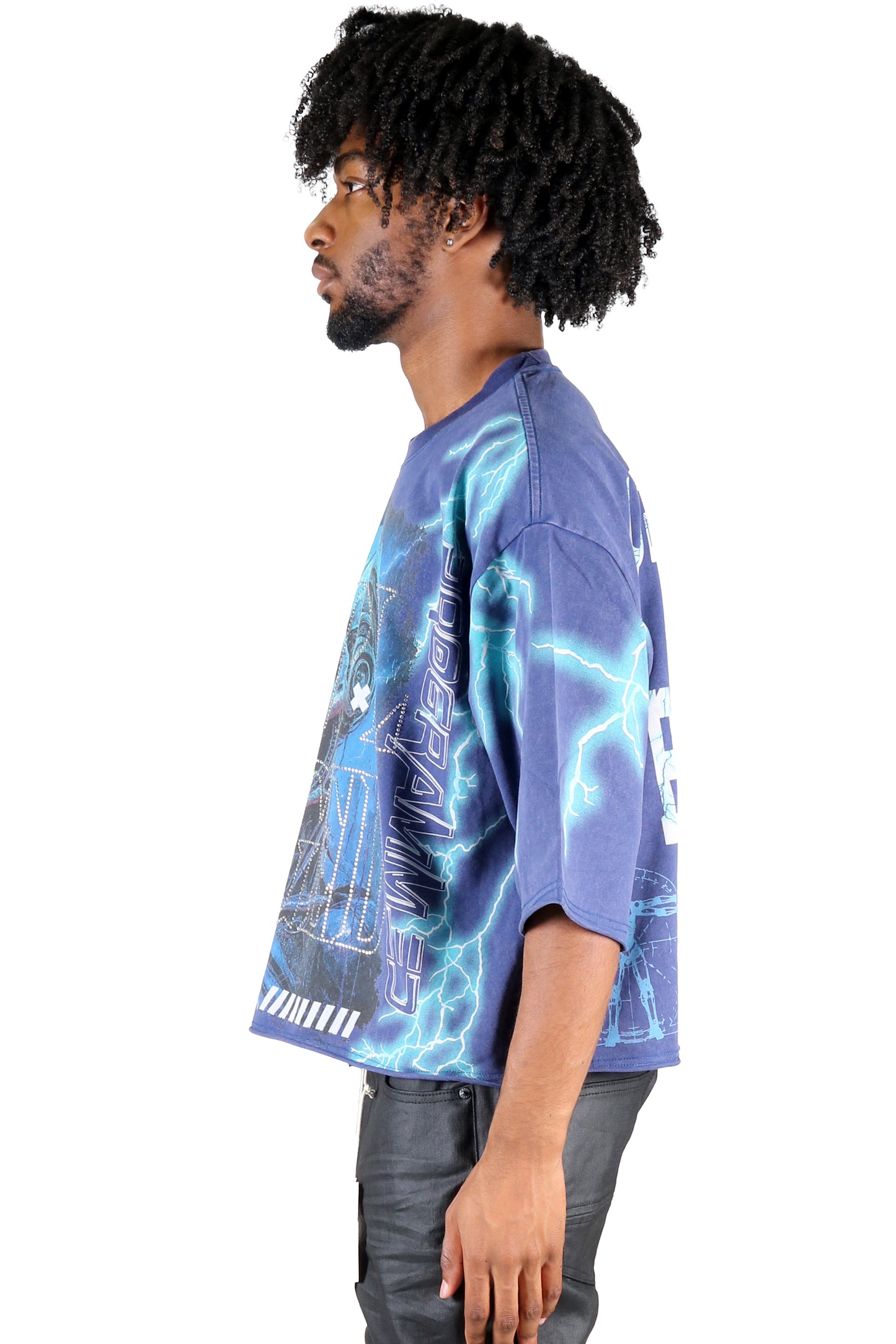S/N Jersey 3/4 Sleeve Crop Top Tee