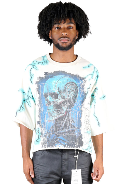 S/N Jersey 3/4 Sleeve Crop Top Tee