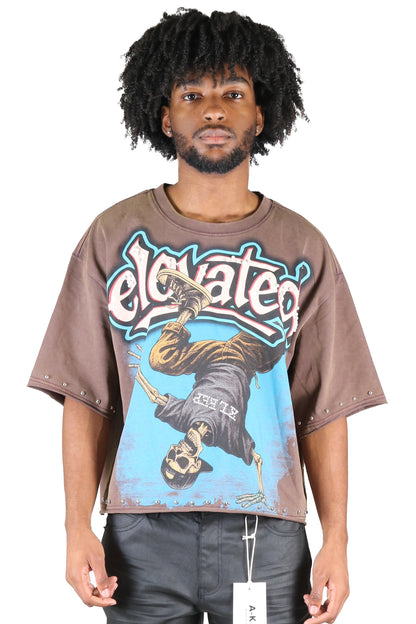S/N Jersey 3/4 Sleeve Crop Top Tee