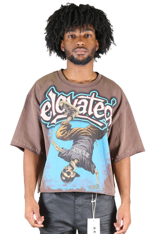 S/N Jersey 3/4 Sleeve Crop Top Tee
