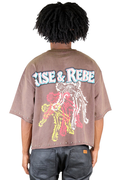 S/N Jersey 3/4 Sleeve Crop Top Tee