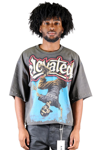 S/N Jersey 3/4 Sleeve Crop Top Tee