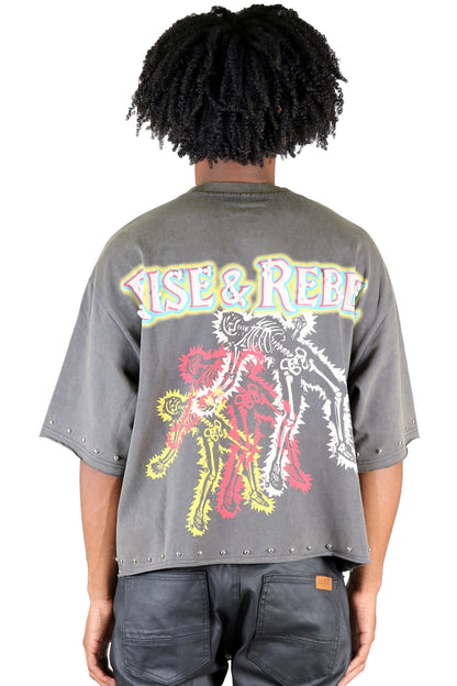 S/N Jersey 3/4 Sleeve Crop Top Tee