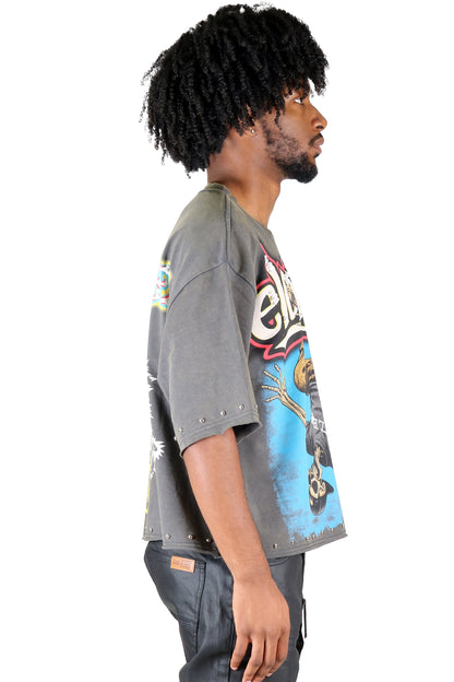 S/N Jersey 3/4 Sleeve Crop Top Tee