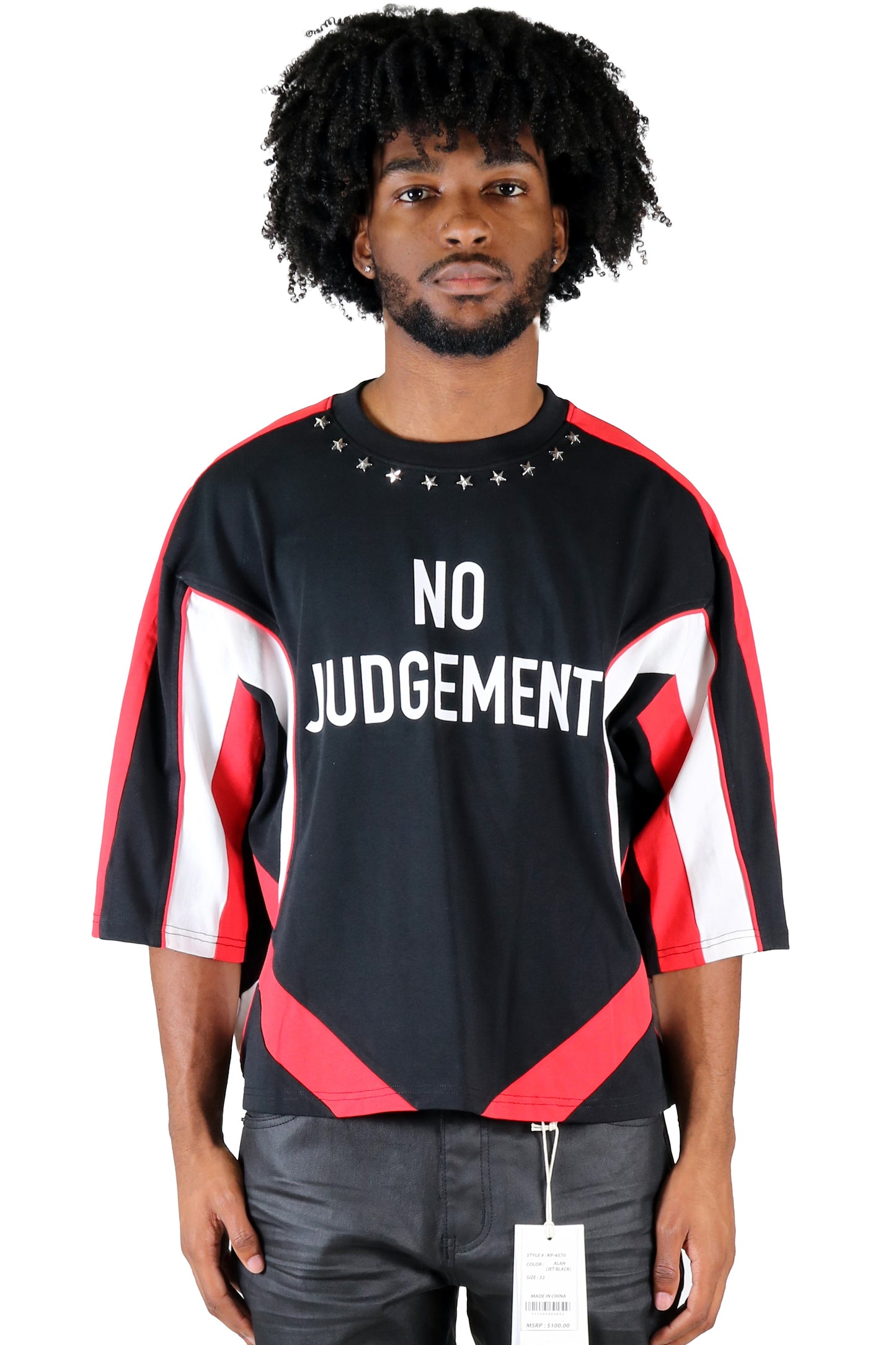 Jersey 3/4 Sleeve Crop Top Tee