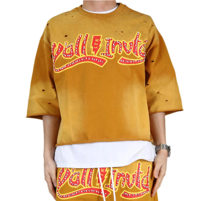 S/N Jersey 3/4 Sleeve Crop Top Tee