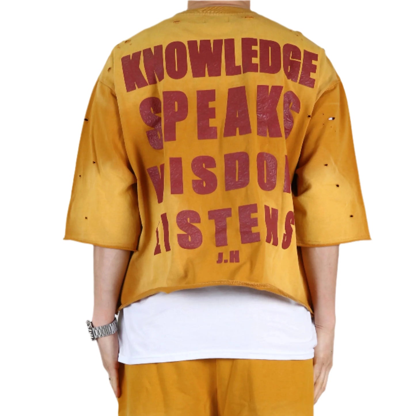 S/N Jersey 3/4 Sleeve Crop Top Tee