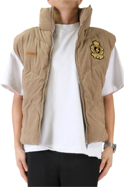 Ecru Corduroy Puff Vest
