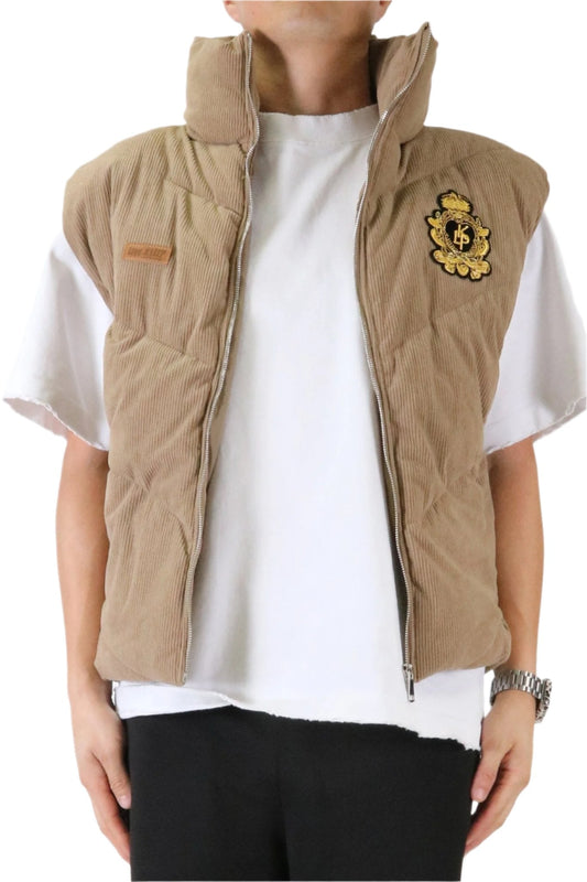 Ecru Corduroy Puff Vest