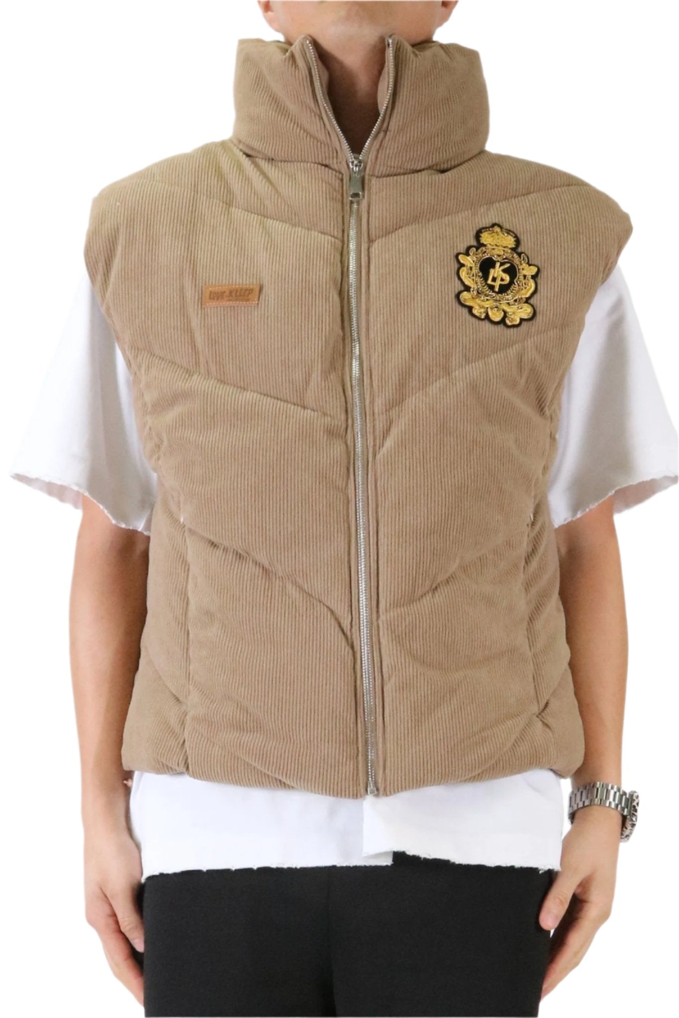 Ecru Corduroy Puff Vest