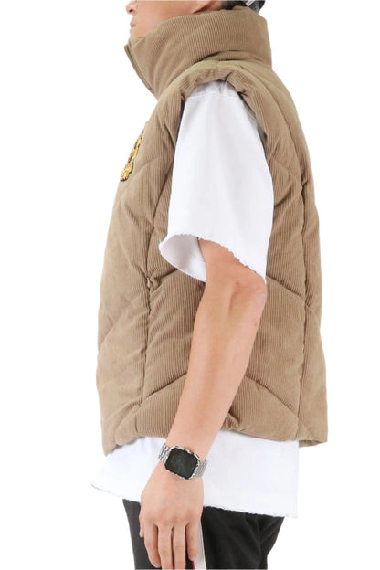 Ecru Corduroy Puff Vest