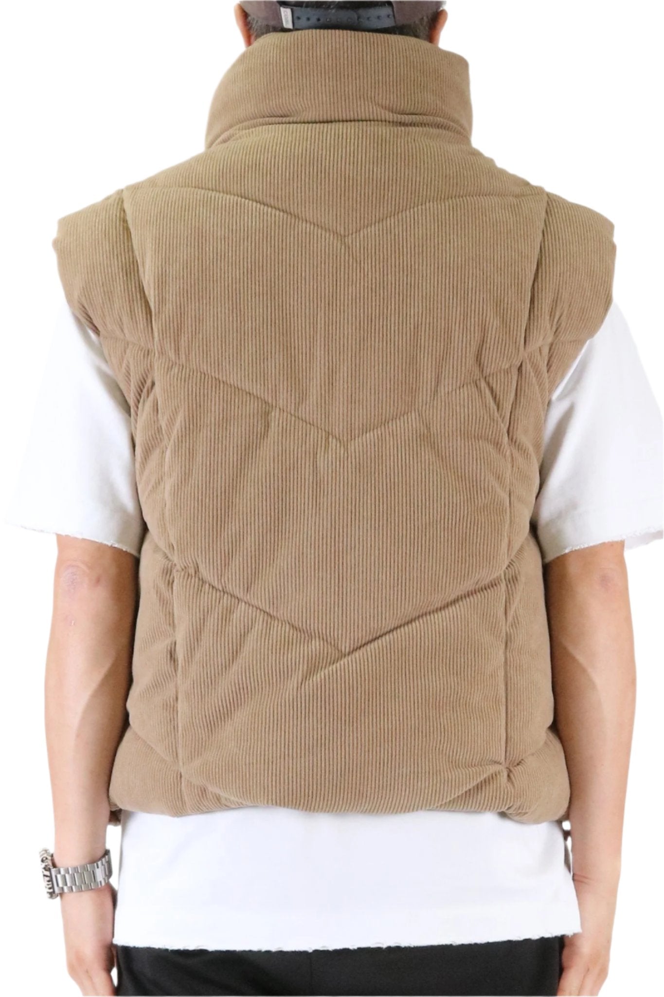 Ecru Corduroy Puff Vest