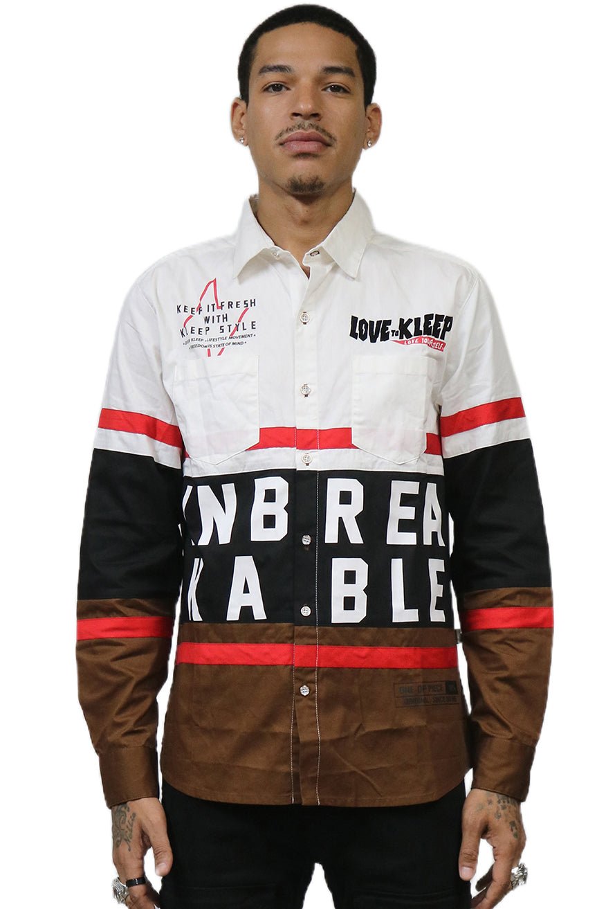 Tinsel Cut Block Poplin Button Down