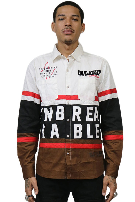 Tinsel Cut Block Poplin Button Down