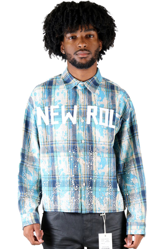 Heavy Flannel Crop Top Button Down Shirt