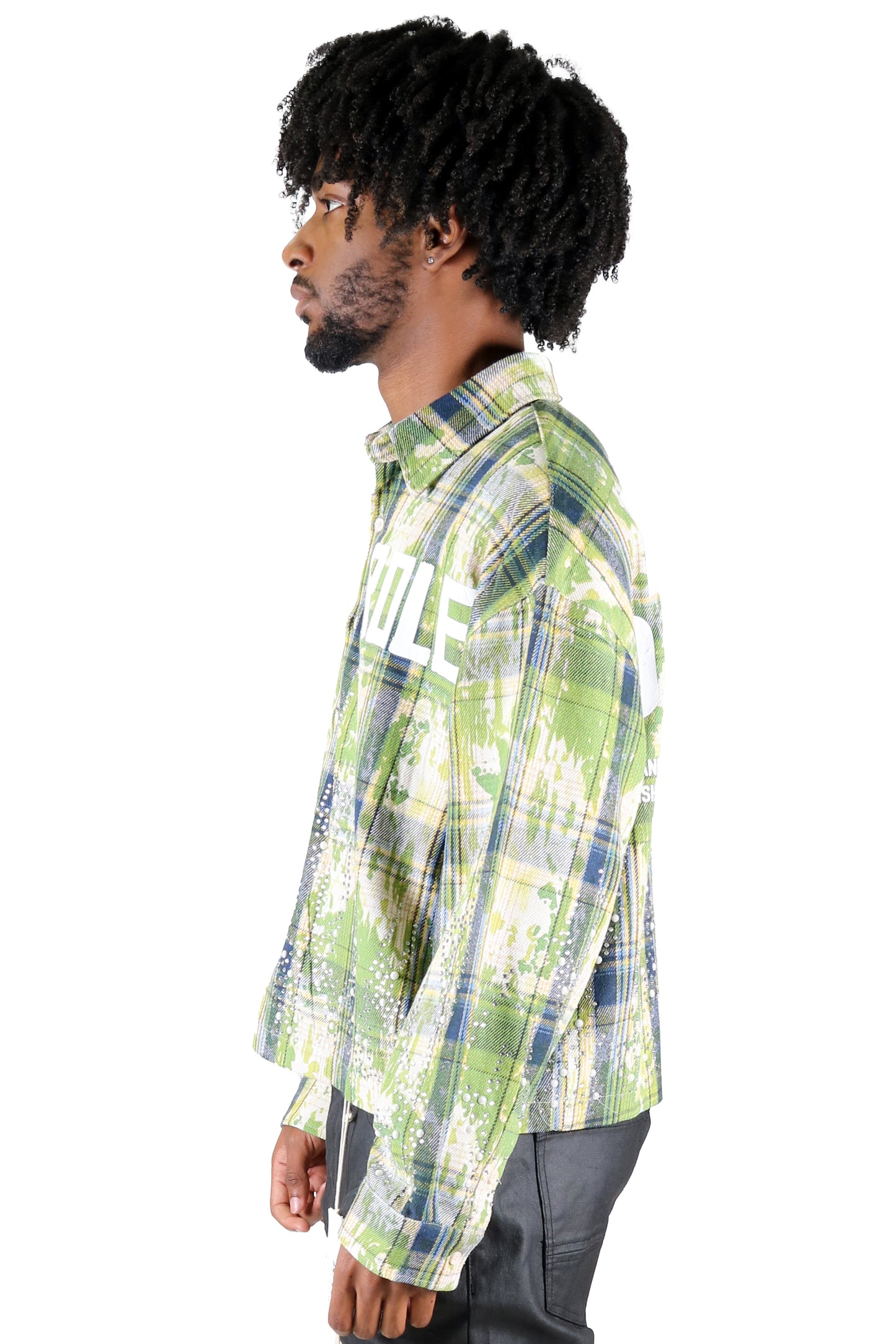 Heavy Flannel Crop Top Button Down Shirt