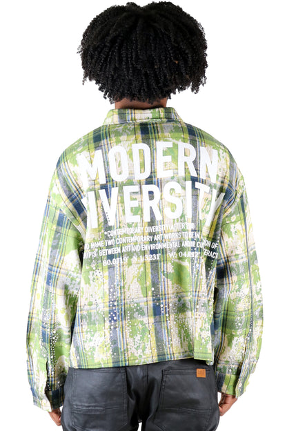 Heavy Flannel Crop Top Button Down Shirt