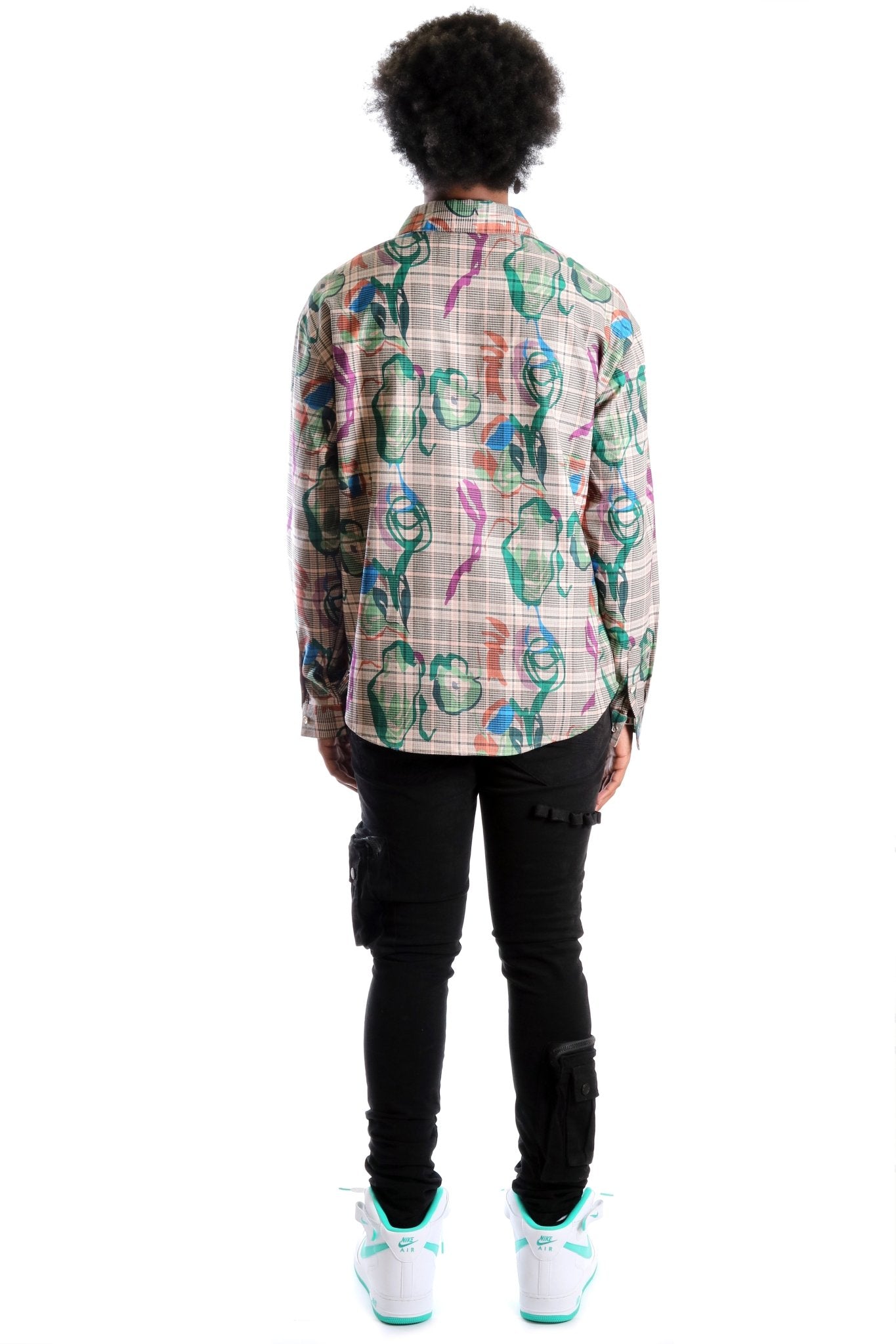 Willie L.T.K. Long Sleeve Plaid Button Down Pop Art
