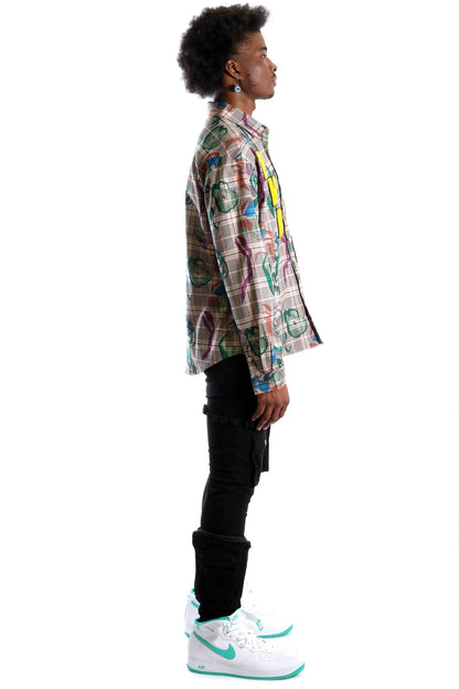 Willie L.T.K. Long Sleeve Plaid Button Down Pop Art